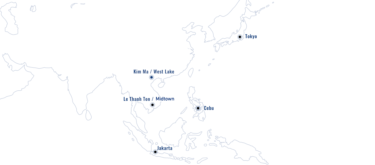 Brilliant Groupの拠点一覧の世界地図